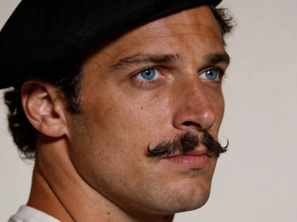 Lucien, la figure de Douce France, béret et moustache
